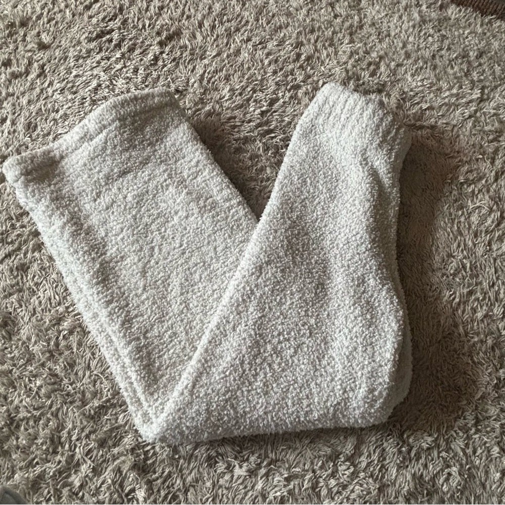 Skims White Fleece Lounge Pants